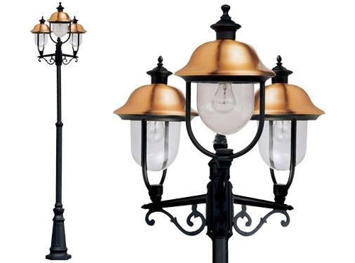 LAMPIONE VERONA APOLLO 3 LUCI SU PALO LANTERNE ILLUMINAZIONE GIARDINO H MAX 260