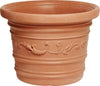 VASO TONDO FESTONATO IN RESINA COLORE TERRACOTTA DOPPIO BORDO DIAMETRO CM. 35
