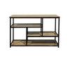 KIT MOBILE BASSO STILE INDUSTRIAL LEGNO NERO 140X35X80 CM RIPIANI SOGGIORNO