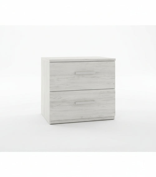 KIT COMODINO 2 CASSETTI CM. 44X40X33 COLORE BIANCO VENANTO ROVERE CEMENTO