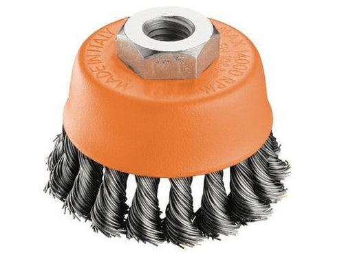 SPAZZOLE A TAZZA A MAZZETTI RITORTI BRIXO DA 75 - 120 MM ATTACCO M14