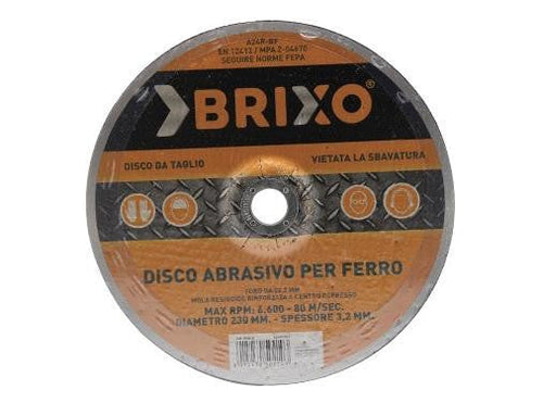 DISCO ABRASIVO BRIXO PER FERRO DIAMETRO 115 SPESSORE MM.2.40 PEZZI 100