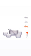 set 7 pz insalatiera, coppette, posate colori assH&H