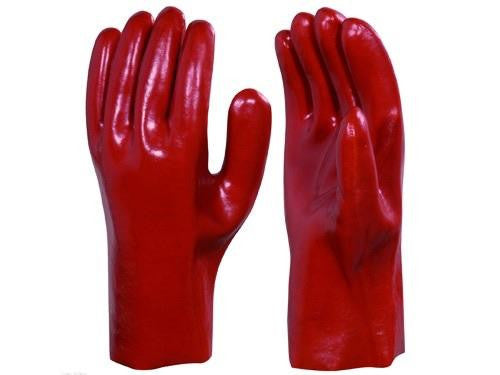 GUANTI IN PVC ROSSI ANTIACIDO GUANTI DI PROTEZIONE PEZZI 2