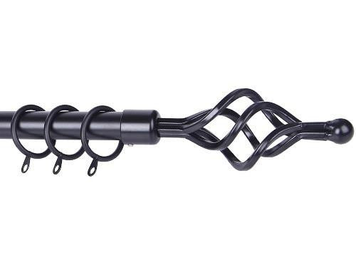SCORRITENDA BRIXO ETRURIA BLACK SPIRAL BASTONE PER TENDE ARREDO CASA