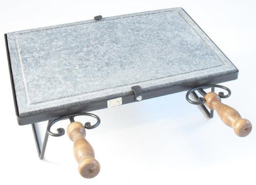 BISTECCHIERA IN PIETRA OLLARE ALPINA CM 50X30 TELAIO FORGIATO CRUCCOLINI