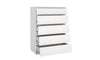 KIT CASSETTIERA CASSETTONE 5 CASSETTI NOVA CM. 77X40X107H BIANCO O QUERCIA
