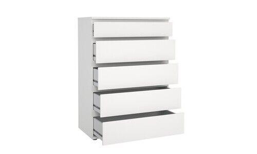 KIT CASSETTIERA CASSETTONE 5 CASSETTI NOVA CM. 77X40X107H BIANCO O QUERCIA
