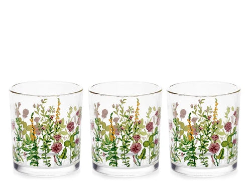 confezione tre bicchieri bloom decorati cl 25.H&H