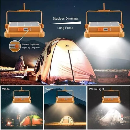 m MU Faretto LED Portatile Ricarica Solare e USB 15W 20W 27W 35W LED