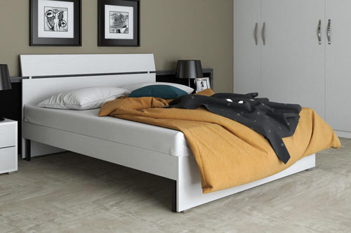 LINEA MODERN LETTO MATRIMONIALE BIANCO FRASSINO CM. 200X171X98H