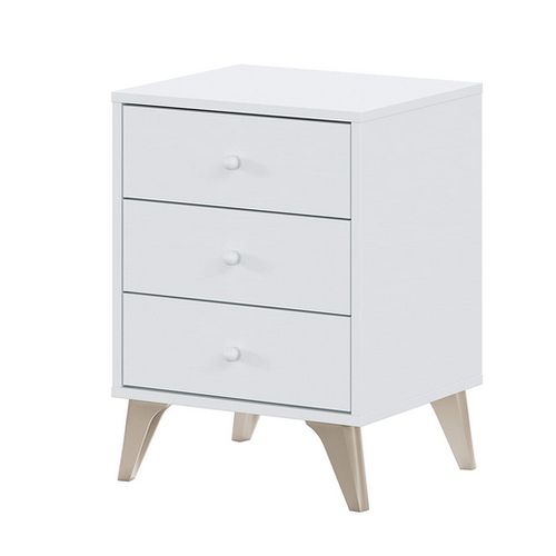 KIT Comodino Camera da Letto legno 40x33.5x56h cm SWETT Bianco