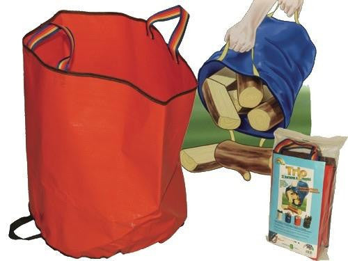 BORSONE BORSA SACCO TRIO TRE MANICI PORTA LEGNA PORTATUTTO 70 Lt - 45xH50 CM
