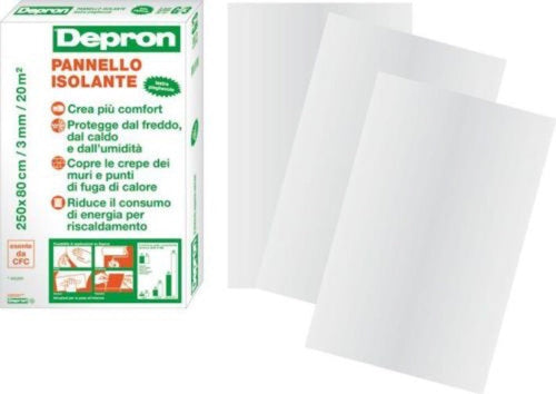 PANNELLO ISOLANTE DEPRON CM. 80X125 SPESSORE MM. 3 CONFEZIONE DA 10 PEZZI