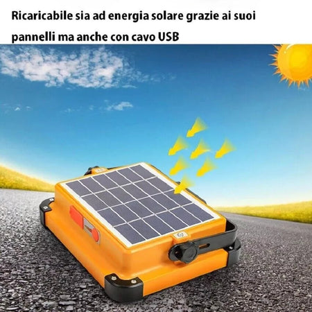 m MU Faretto LED Portatile Ricarica Solare e USB 15W 20W 27W 35W LED