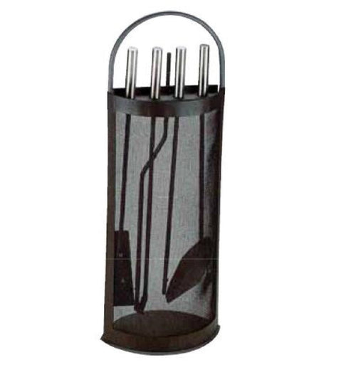 SET CAMINO CON RETE MODELLO FUTURA NERO SATINATO E ACCIAIO ALTEZZA CM. 66