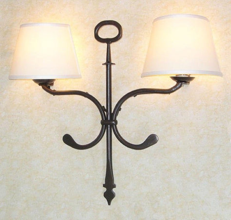 APPLIQUE LANTERNA LOIRA 2 LUCI IN FERRO BATTUTO CRUCCOLINI LAMPADE LAMPIONE