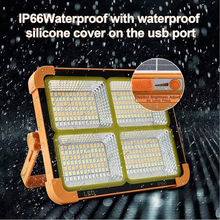 m MU Faretto LED Portatile Ricarica Solare e USB 15W 20W 27W 35W LED