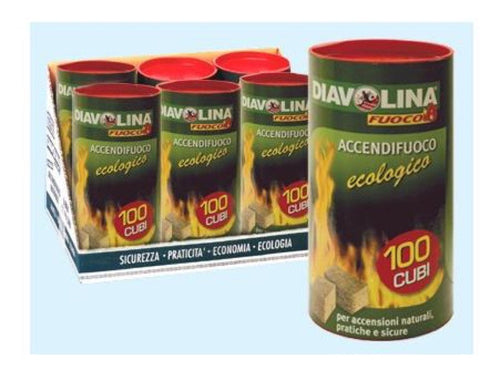 DIAVOLINA ACCENDIFUOCO ECOLOGICA 100 CUBETTI