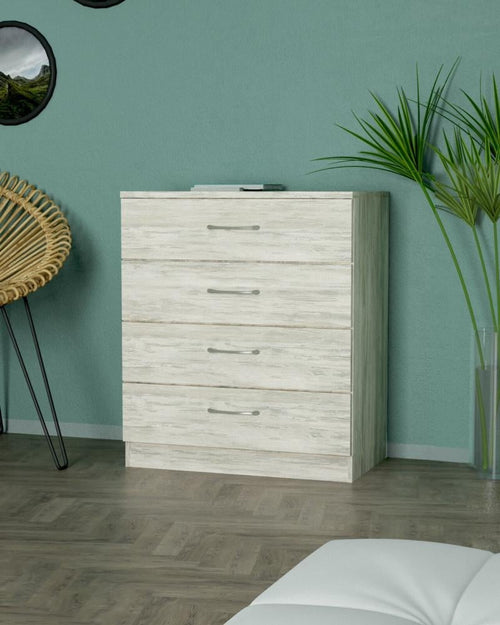 KIT Cassettiera Cassettone 4 Cassetti in Legno cm. 70 x 40 x 72 H