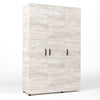 Kit Armadio Moderno Grande in Legno con 3 Ante 4 Ripiani Asta cm 120x52x205H