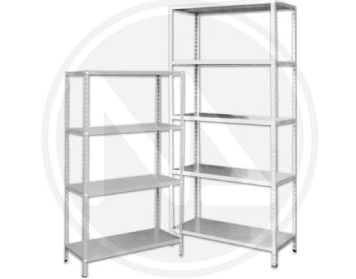 SCAFFALI SCAFFALE KIT IN LAMIERA 80X40X200H CON ACCESSORI 5 RIP. GRIGIO CHIARO
