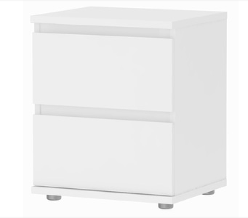 KIT COMODINO NOVA BIANCO DUE CASSETTI CM. 40X34X48H