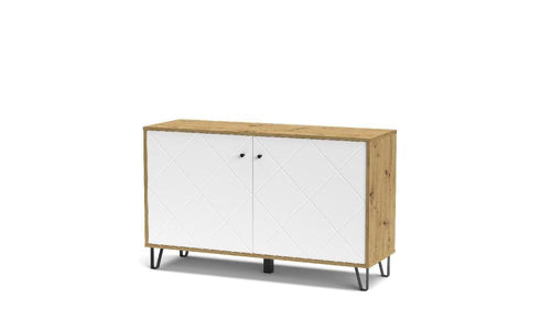 KIT MOBILE BOLLO 2 ANTE BO4 CM. 123X40X75 ROVERE ARTISAN/BIANCO