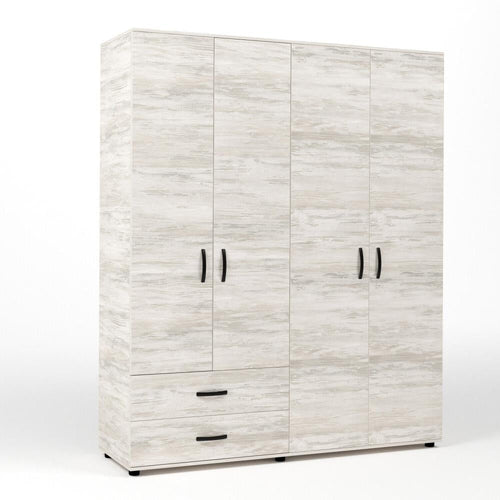 Kit Armadio 4 Ante con 2 Cassetti 160x52x205 cm