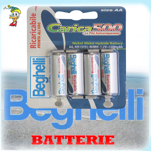 BATTERIE RICARICABILI BEGHELLI STILO MACH 1400 BLISTER 4 PZ