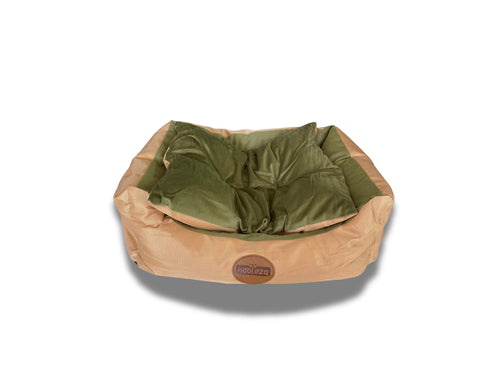 Cuccia in velluto beige e verde  PV L58*W51*H21cm Nobleza