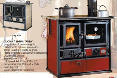 CUCINA LEGNA 8.8 KW ROSA 5.0 VST NORDICA
