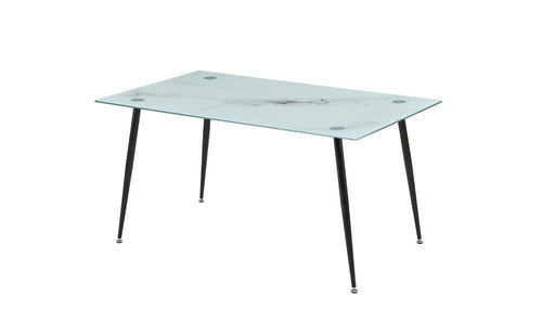 Tavolo Moderno Rettangolare in Marmo e Vetro Mirror cm. 150x90x75H