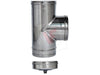 RACCORDO A T INOX PER STUFA D.8 CM + TAPPO PER CANNE FUMARIE