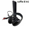 Cuffie stereo wireless 8 in 1 senza fili fm per pc tv mp3