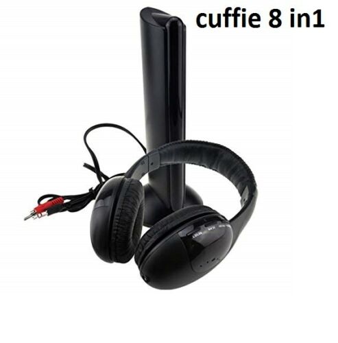 Cuffie stereo wireless 8 in 1 senza fili fm per pc tv mp3