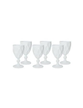 Set 6 calici diamante bianco vetro