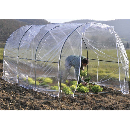 Serra da orto "Tunnel" per piante in acciaio con chiusura a doppia cerniera