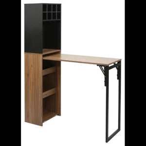 BANCO BAR GRANCRU 122(30)X44X170CM, MARRONE SCURO E NERO