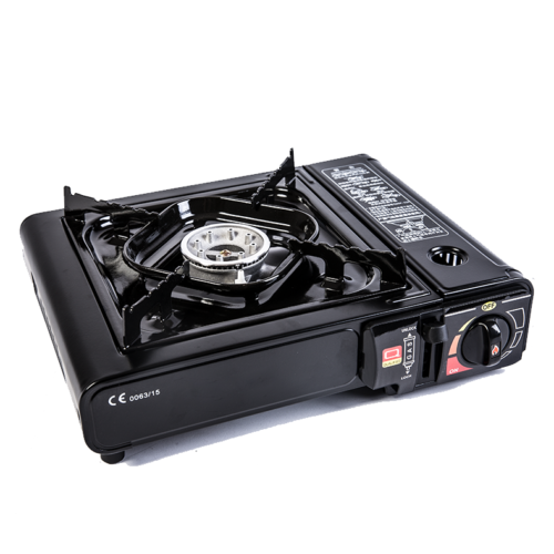 Fornello a gas da campeggio portatile con valigetta 2200 W temperatura regolabile