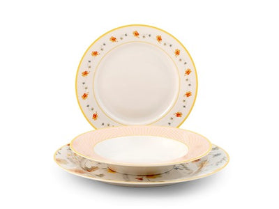 Servizio 18 pezzi tavola amelie new bone china decoratoH&H