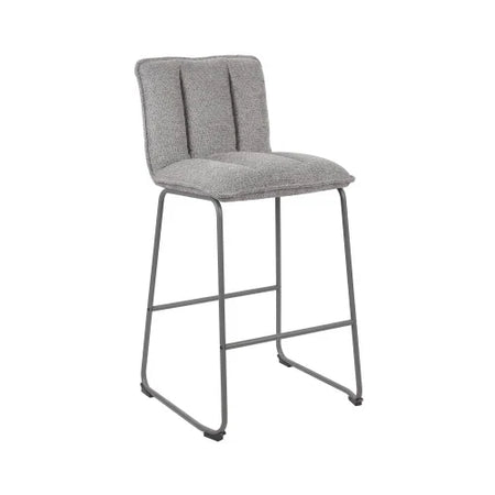 GIGI SGABELLO IN POLIESTERE GRIGIO MEDIO CON BASE IN METALLO GRIGIA