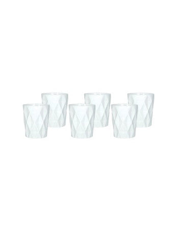 Set 6 bicchieri diamante bianco vetro