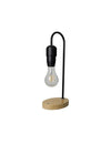 Lampada stacca & go nero metal c/base legno per ricarica smartphone