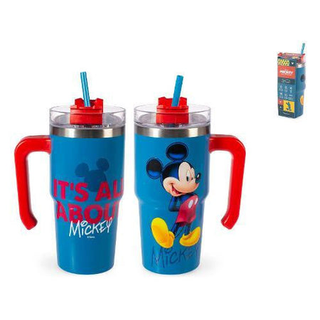 Tazza termica mug con cannuccia inox (600ml) DISNEY MICKEY H&H