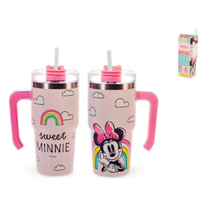 Mug termica Minnie Sweet con cannuccia inox 600ml H&H