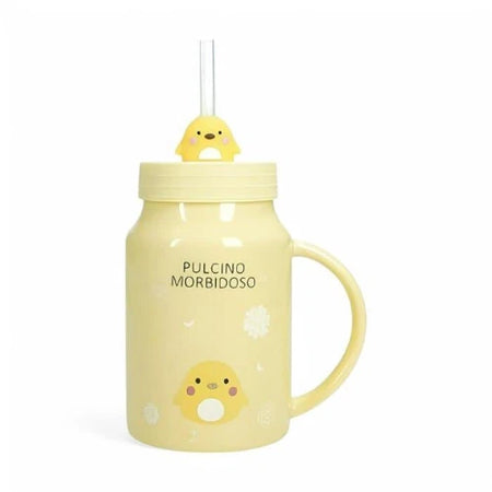 Brandani Mug Amico Mio Pulcino NEW BONE CHINA C/TAPPO E CANNUCCIA