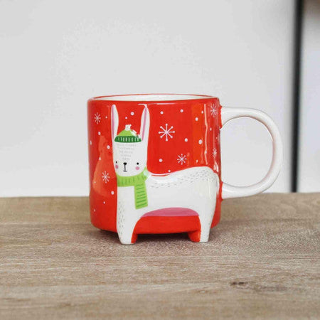 WINKEE Tazza da caffè - edizione invernale con simpatico coniglio