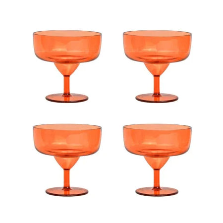 Bicchieri in acrilico Rue Margarita - Set da 4 - Arancione