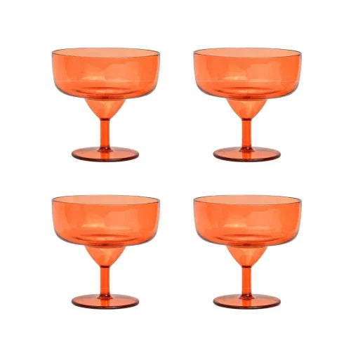 Bicchieri in acrilico Rue Margarita - Set da 4 - Arancione